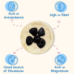 Sunny Fruit Prunes reseal pouch emphasizing freshness without artificial additives.