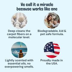 Sunny & Honey carpet cleaner solution fresh scent provides a light, inviting fragrance after cleaning.