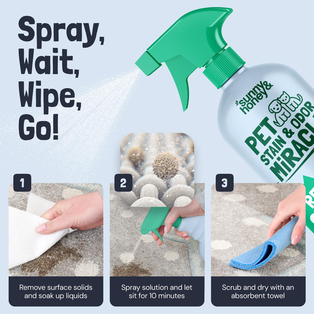 Sunny and Honey fast-acting spray cleans set-in stains when allowed to sit.