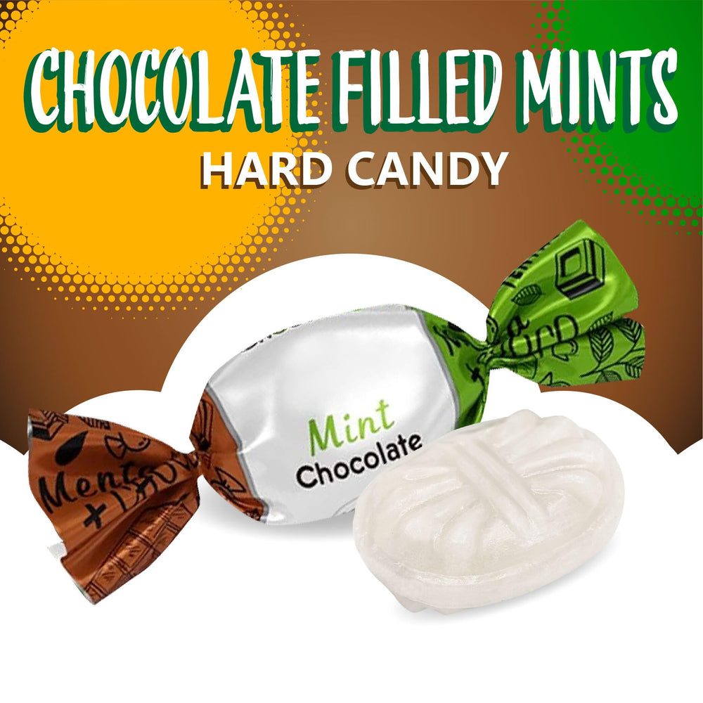 Minty bite with cool shell leading to creamy center, ideal after meals.