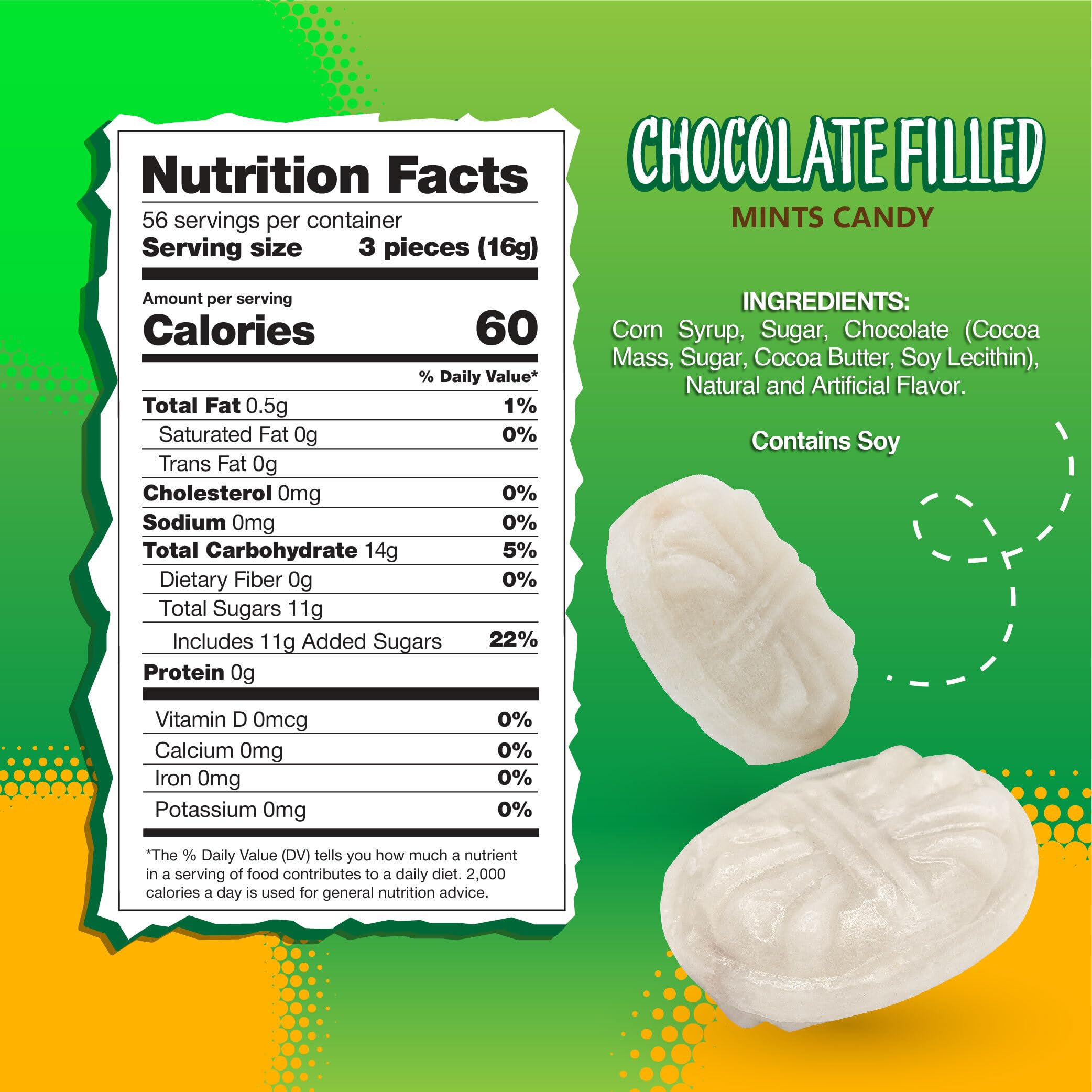 Arcor Chocolate Filled Mints mint shell close-up showing crisp shell and minty freshness.