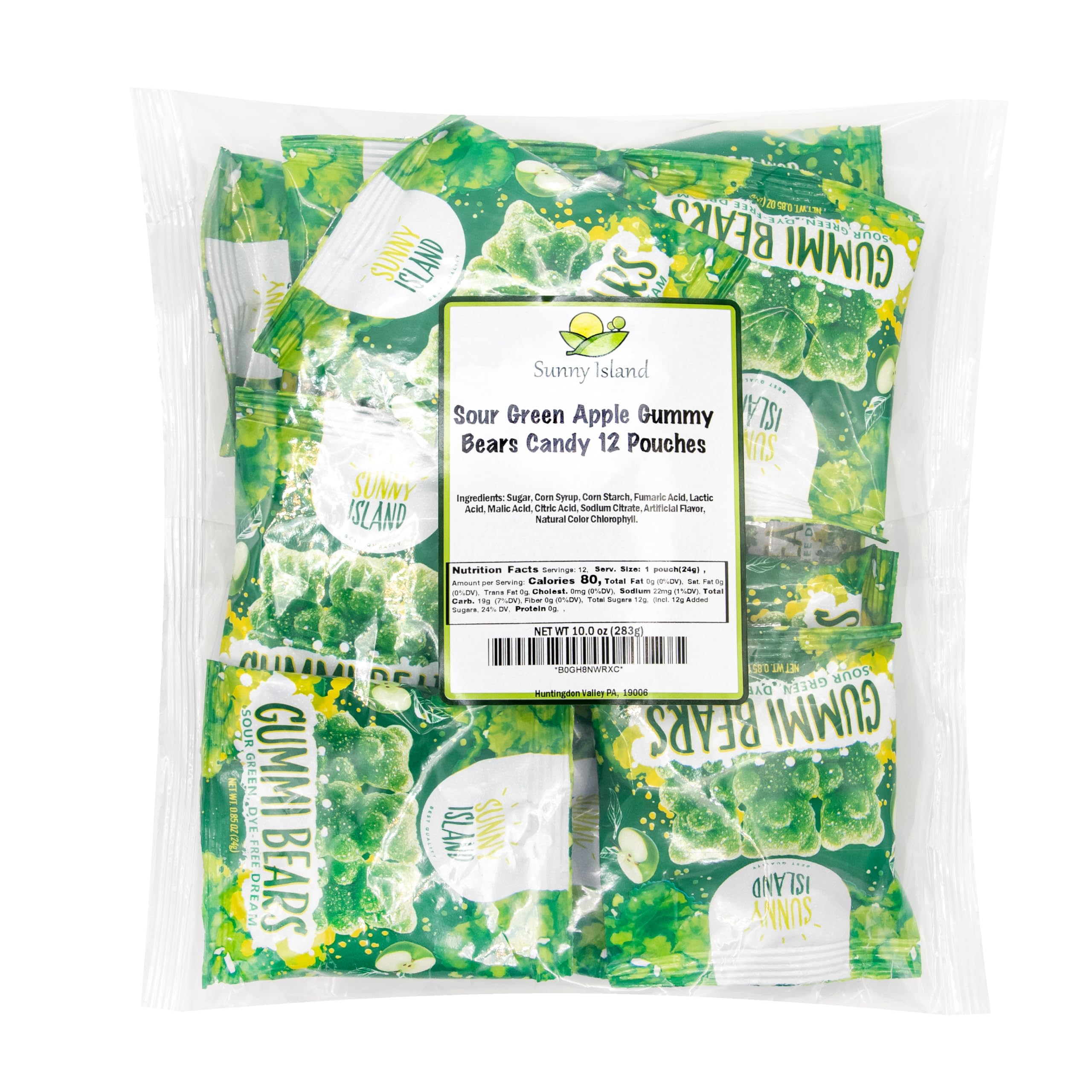 Sunny Island green apple gummi Easter candy in festive display