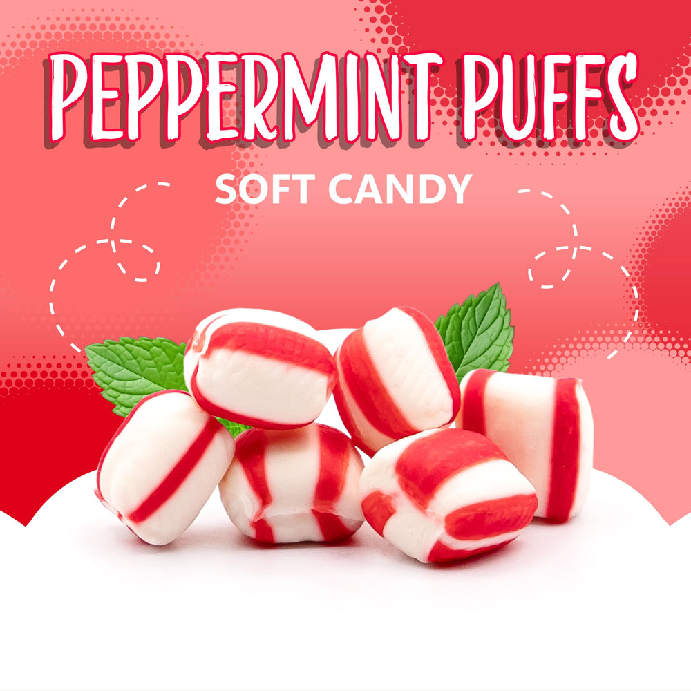 Sunny Island Peppermint Puffs arranged in a candy dish for gatherings