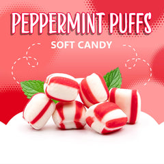 Sunny Island Peppermint Puffs arranged in a candy dish for gatherings