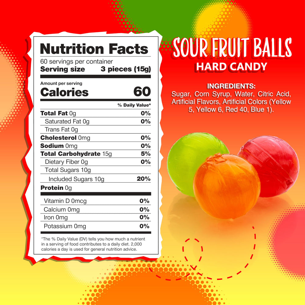 Sunny Island Sour Balls lemon piece highlights tangy flavor for jars