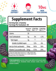 Sunny Sam iron gummies grape chews close-up highlights tasty flavor and texture.