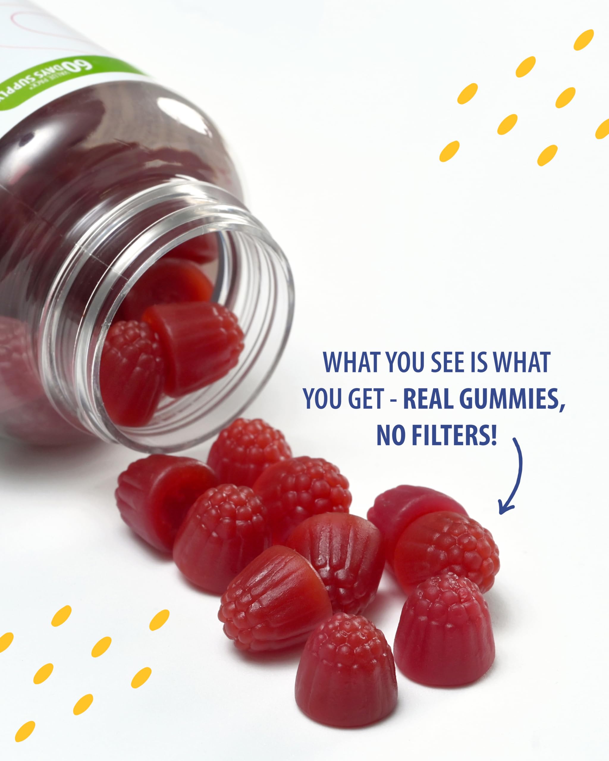 Sunny Sam Sugar-Free Magnesium Gummies raspberry flavor visual.
