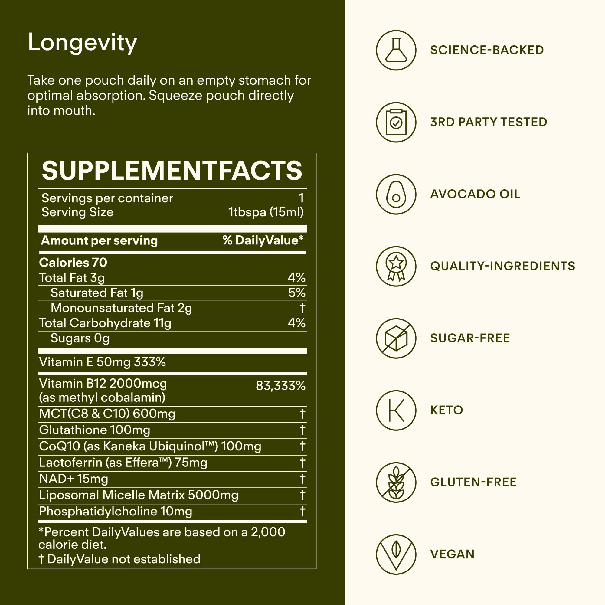 Sunny Within lactoferrin promotes gut balance; close-up of label emphasizing digestive support
