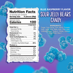 Sunny Island blue sour bears in bulk for candy buffets and dessert toppers.