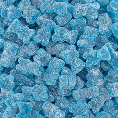 Sunny Island Sour Bears Blue Raspberry gummies in a 1 lb bag for snack tables.