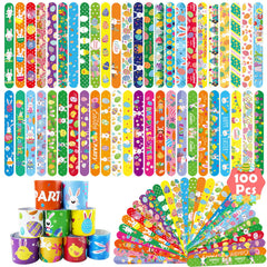 SUNPROUND Easter slap bracelets variety collection for party favors and rewards.