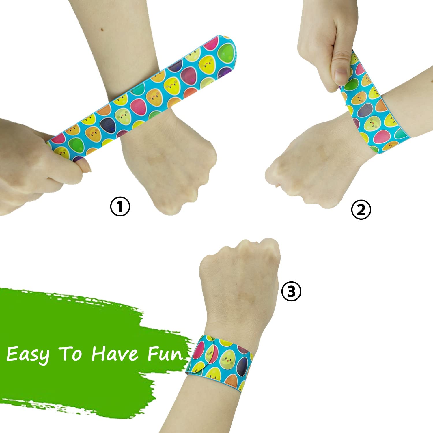 SUNPROUND Easter Slap Bracelets in varied colors for creative games