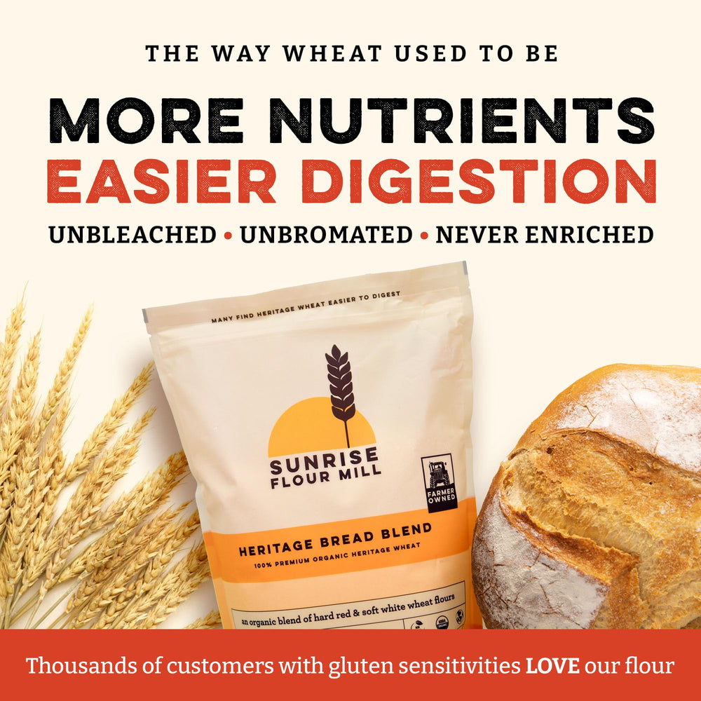 Sunrise Flour Mill High-protein bread flour shaping strong, airy loaves.