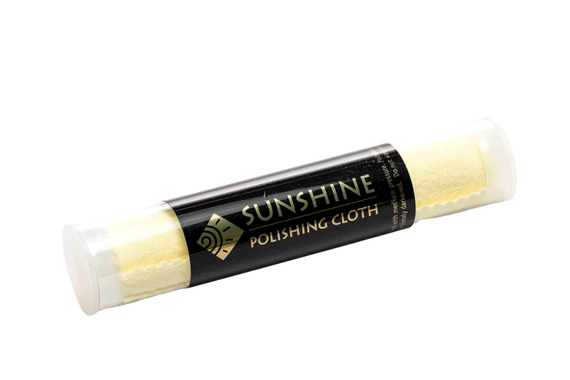 Sunshine Polishing Cloth tube front for convenient jewelry care