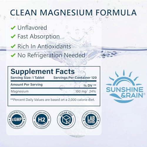 Sunshine & Rain H2 tablet in a glass promoting hydration and focus