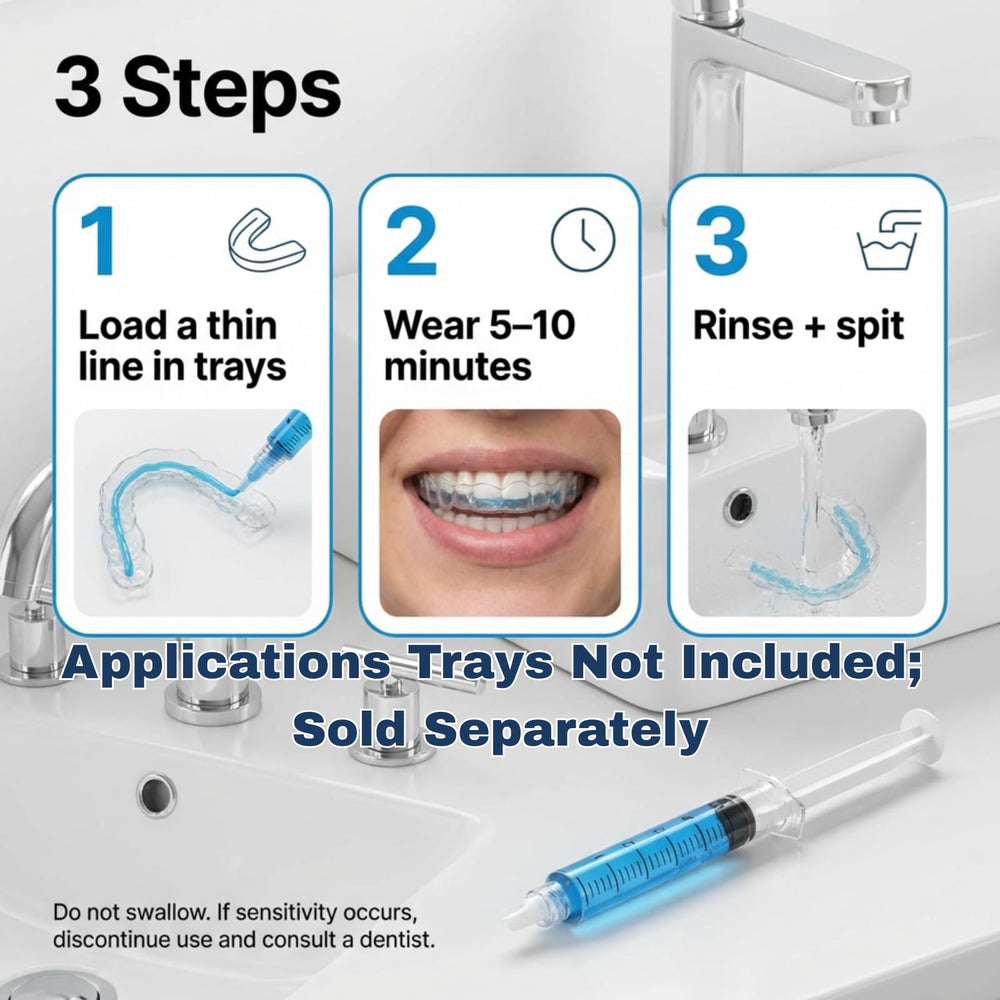 Sunshine Remineralization Gel in mouth tray for remineralization session.