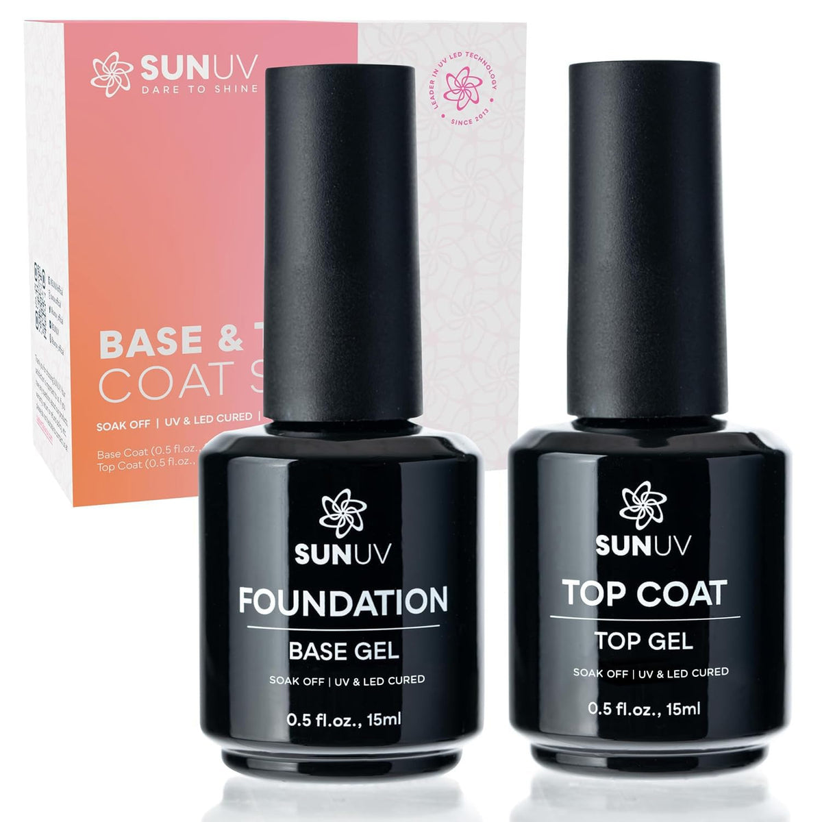 SUNUV base coat application for a smooth gel manicure with lasting shine