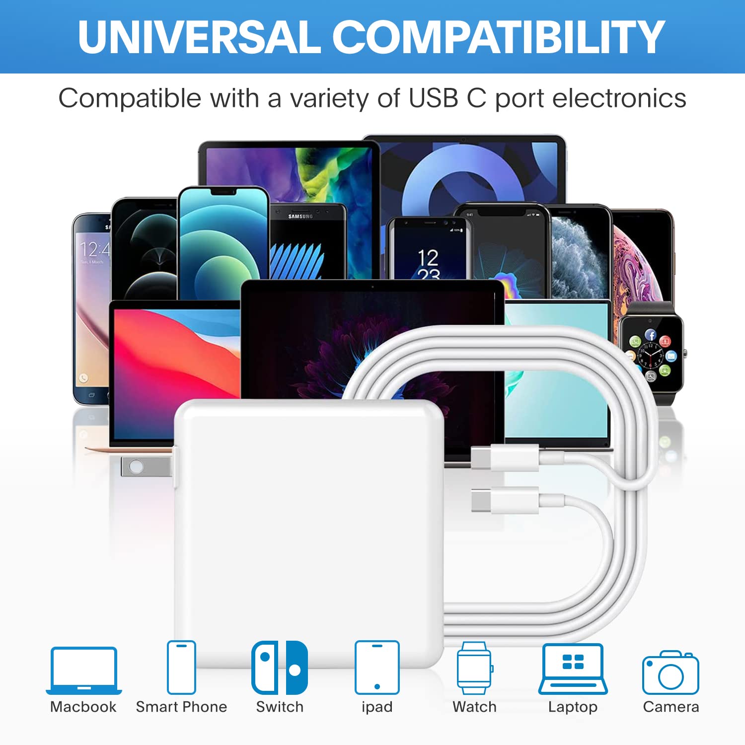 Sunveza 118W USB-C charger with included cable for reliable use