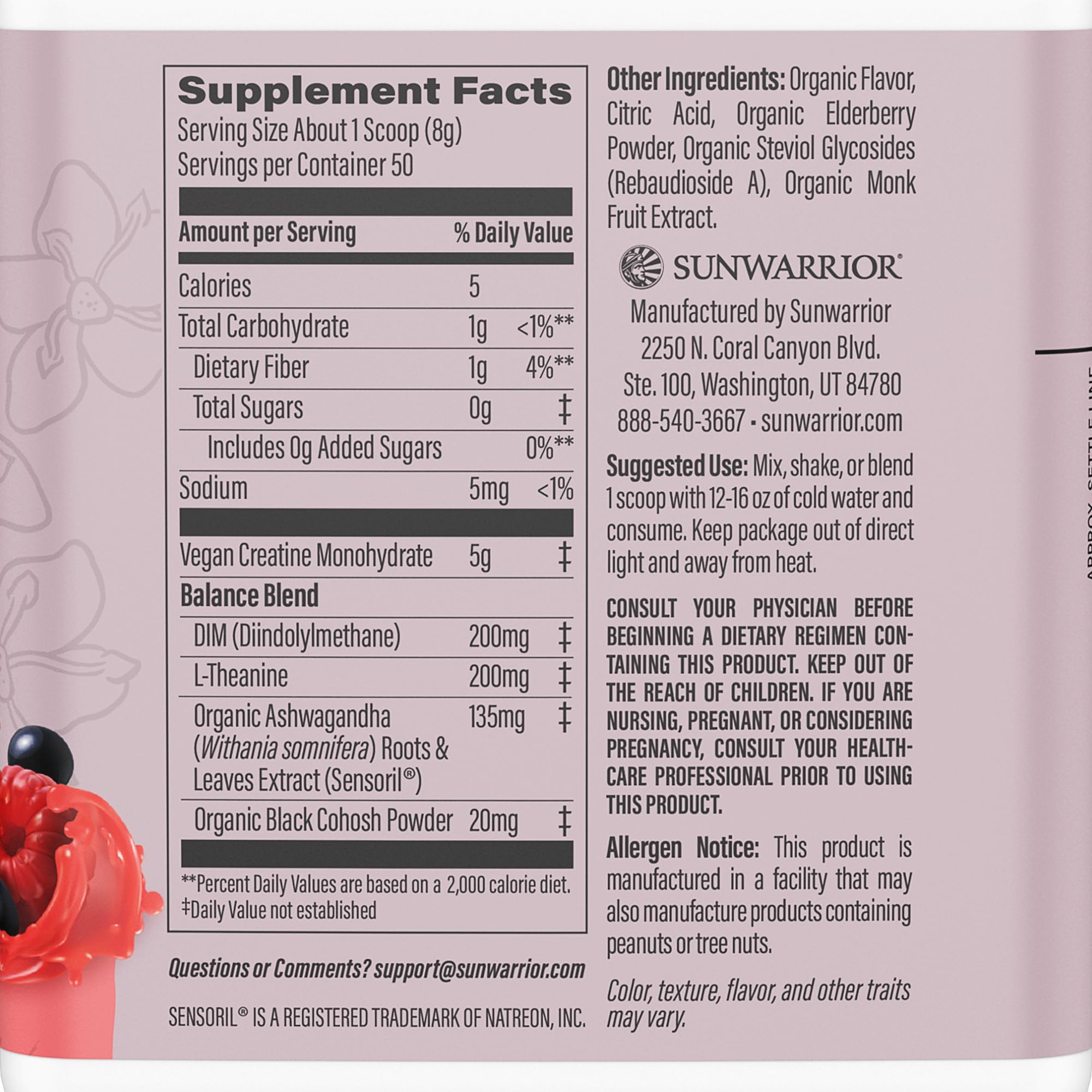 Sunwarrior Creatine for Women scoop blends easily in water for quick recovery.