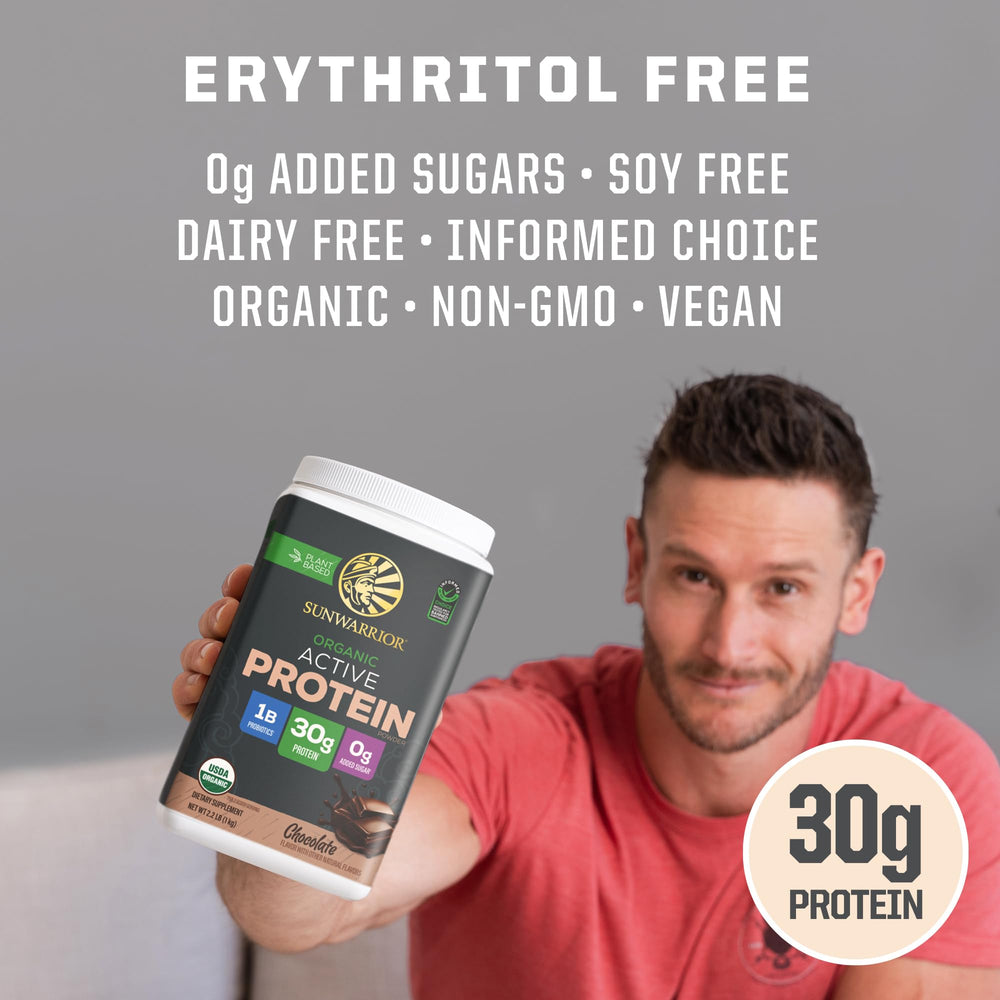 Sunwarrior No added sugar packaging supports low-carb, dairy-free options