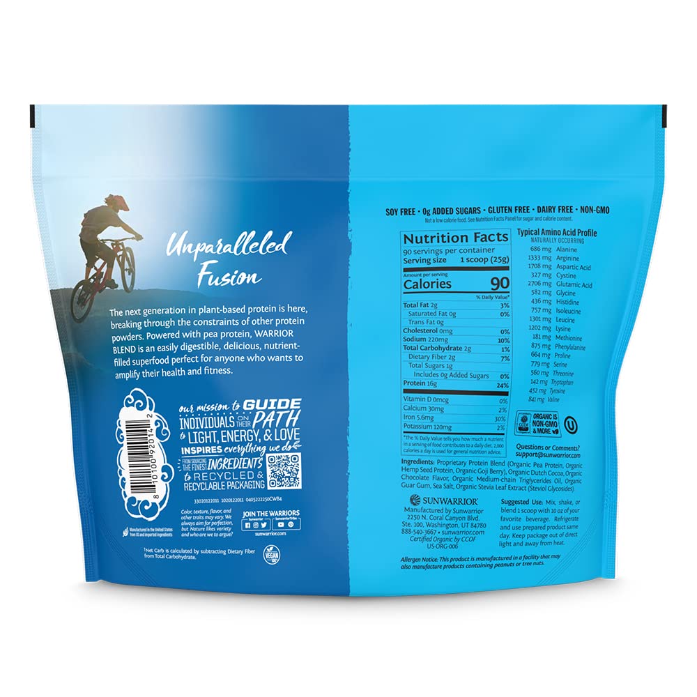 Sunwarrior Warrior Blend with BCaa amino acids supports vegan protein
