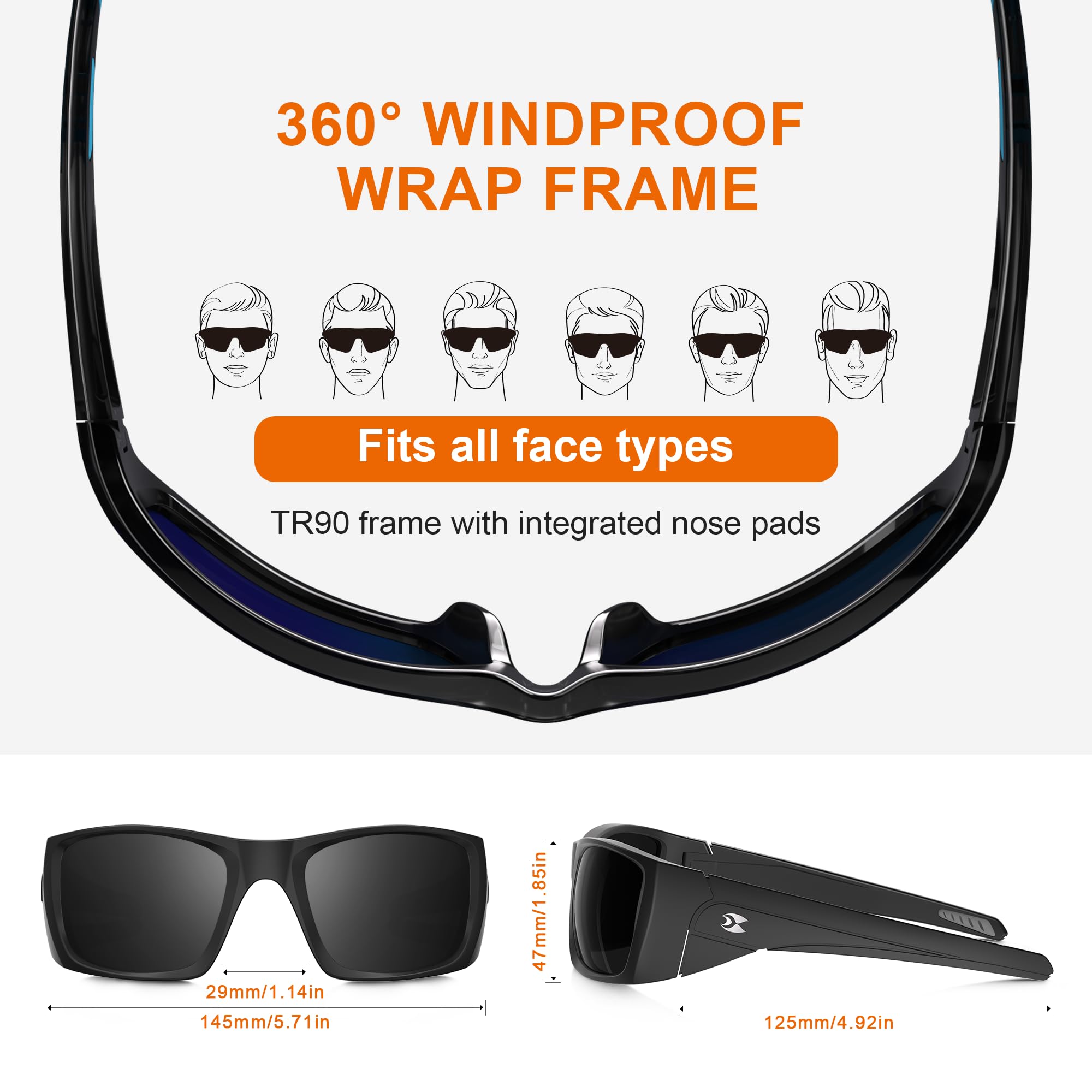 Suoso sunglasses anti-slip temples stay secure during activity