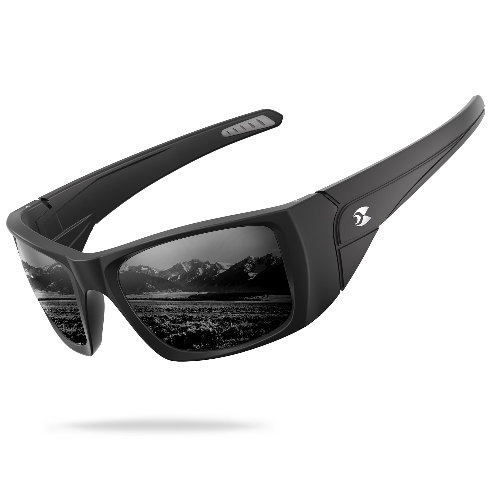 Suoso C01 black wrap-around sunglasses with UV400 protection for all-day outdoor wear