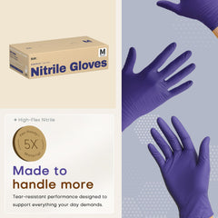SUP ambidextrous 100-count nitrile gloves support versatile workflows.