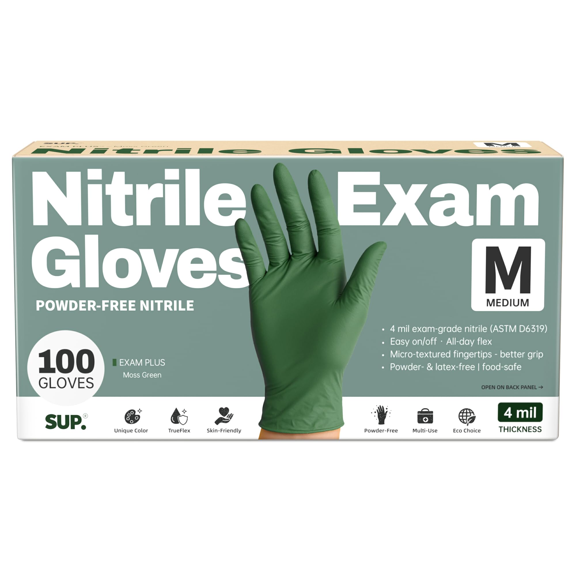 SUP powder-free nitrile gloves box for kitchen and cleaning tasks