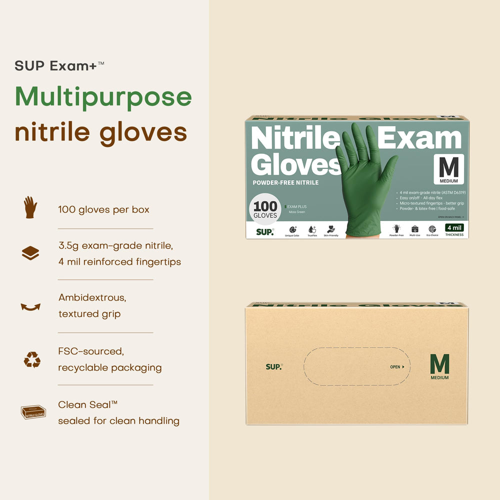 SUP powder-free nitrile gloves food-safe for prep and handling