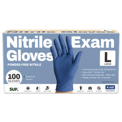 SUP Powder-Free Nitrile gloves in a box dispenser for quick, clean access.