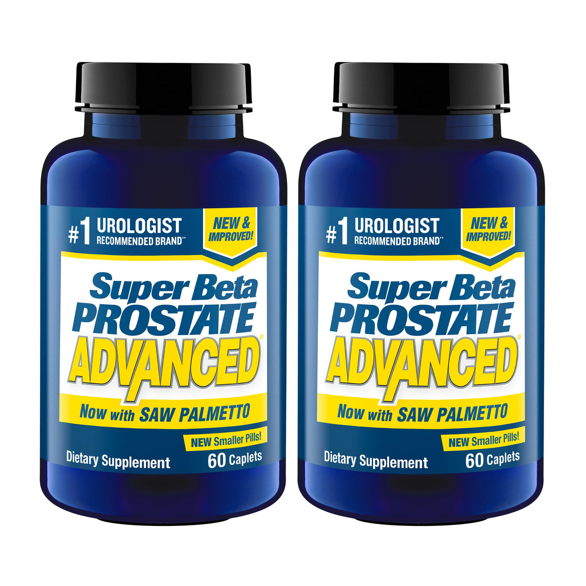 Super Beta Prostate Advanced bottle label highlights key ingredients for urinary support.