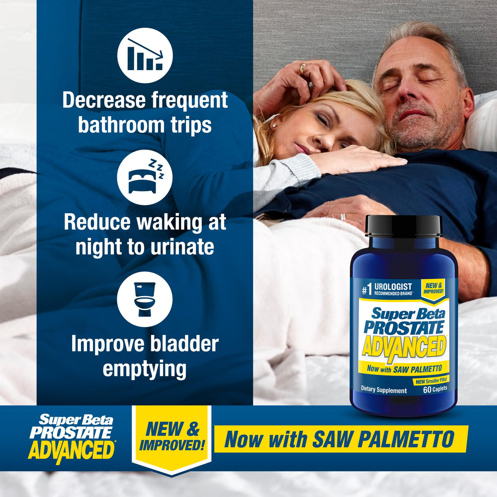 Super Beta Prostate Advanced capsules closeup ready for daily urinary health support.