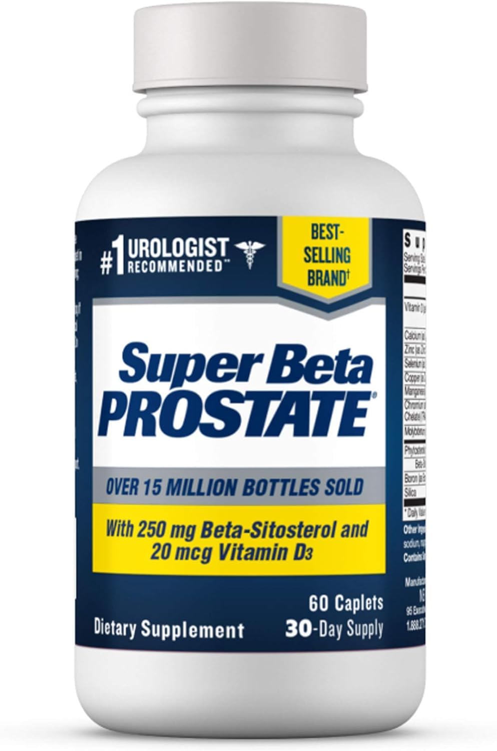 Super Beta Prostate bottle front view for convenient daily urinary support.