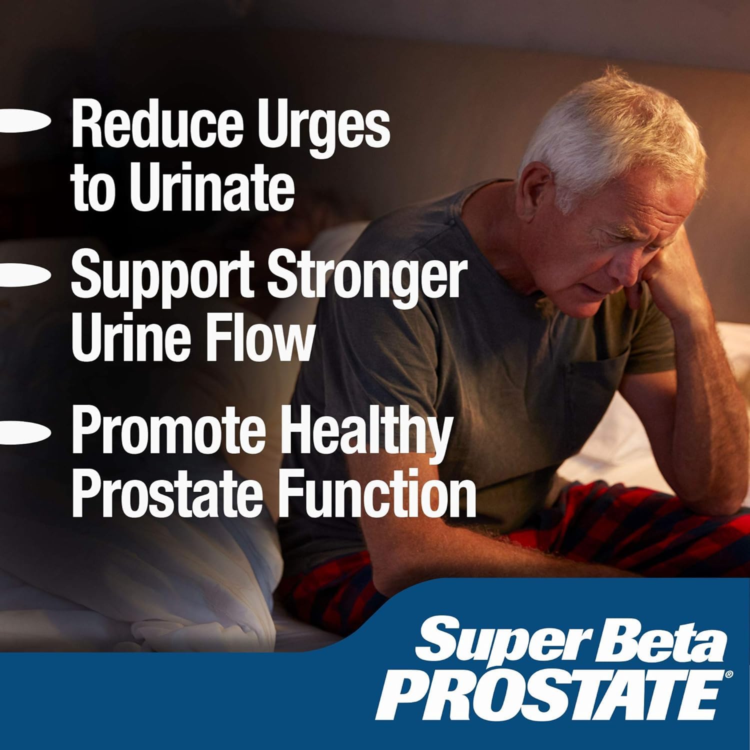 Super Beta Prostate label detail highlighting beta sitosterol ingredient for urinary health.