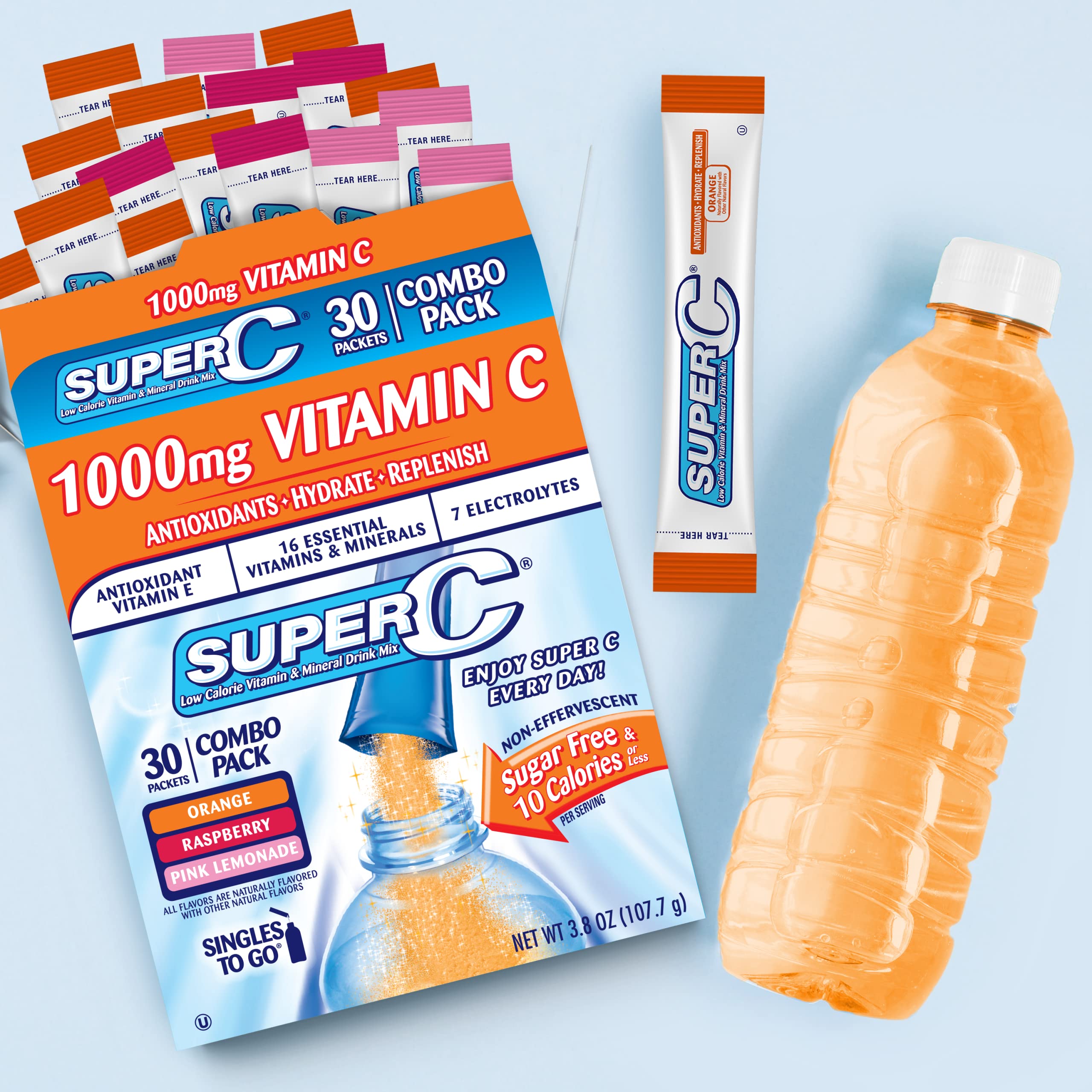 Super C purse-friendly stick compact enough to carry in a bag for hydration.