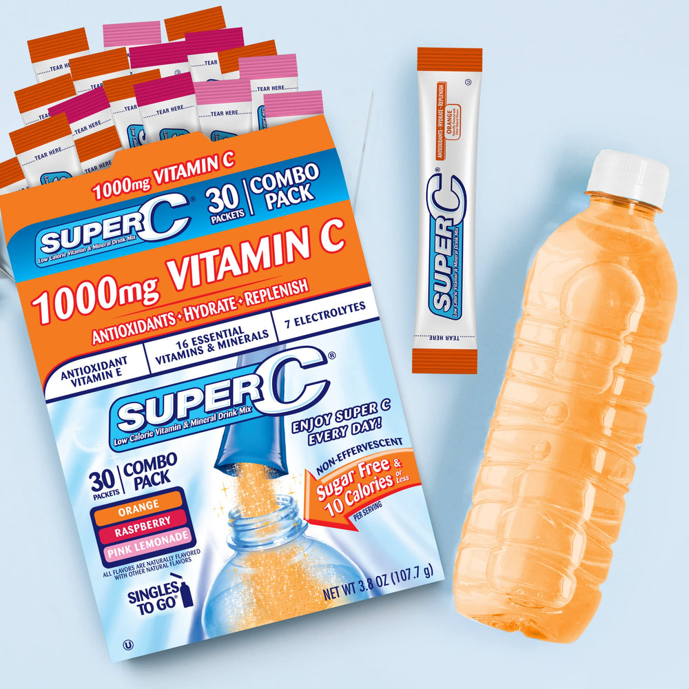 Super C purse-friendly stick compact enough to carry in a bag for hydration.