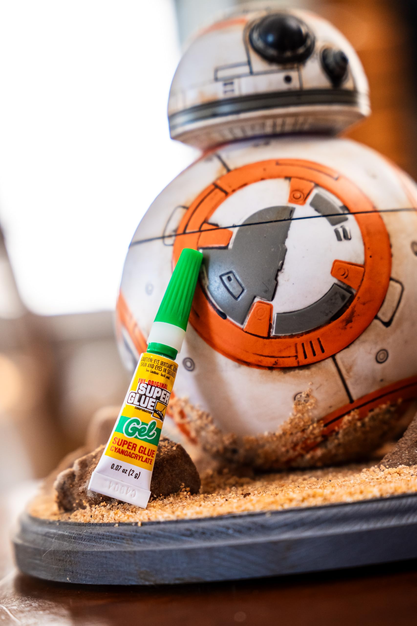 Super Glue Gel is paintable after setting for a smooth finish.