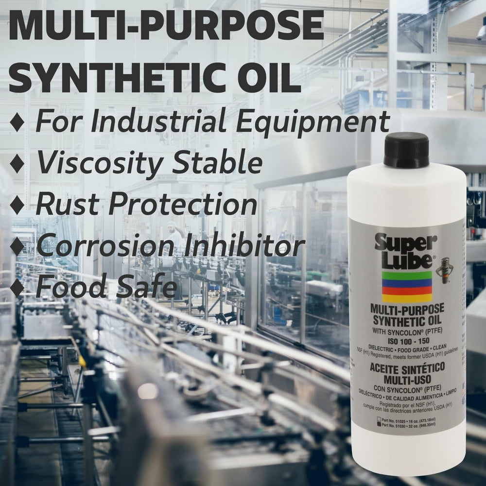 Super Lube Syncolon label close-up highlighting PTFE protection