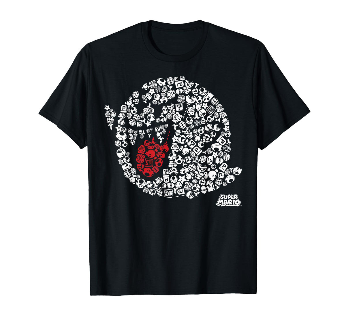 Super Mario Boo portrait graphic tee, vivid design for casual wear and gaming events
