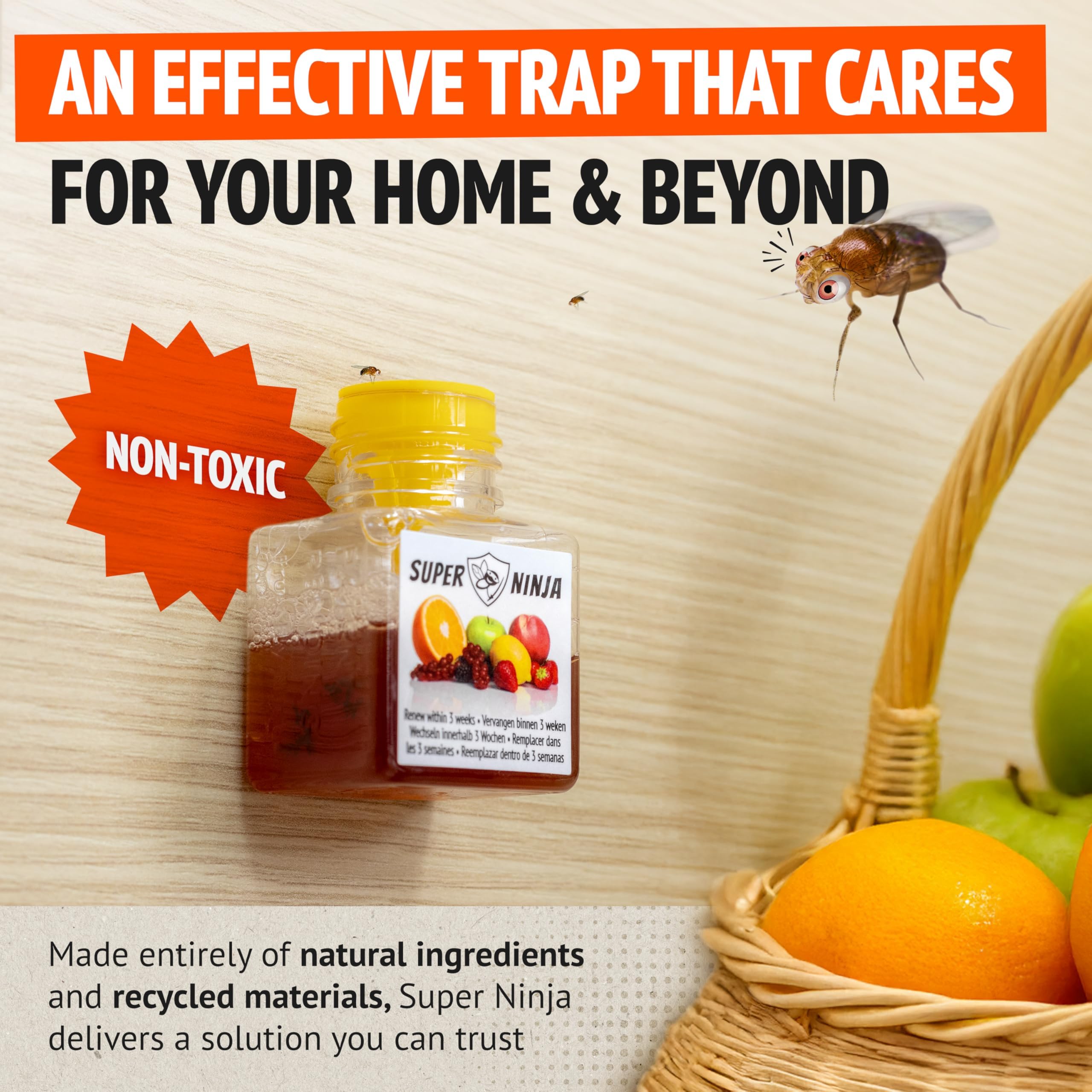 Visible results from Super Ninja fruit fly traps with minimal mess