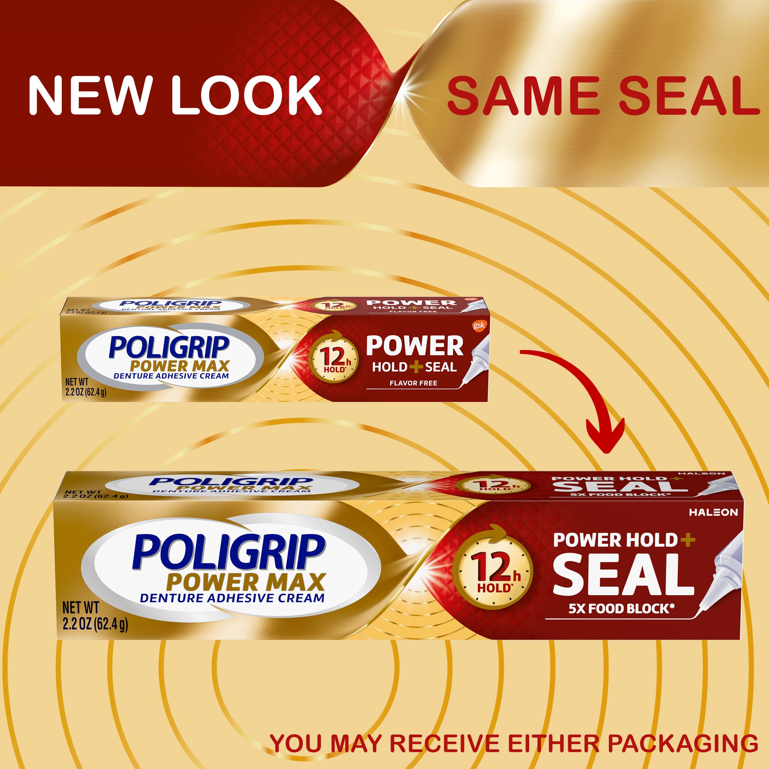 Super Poligrip Power Max precision-application ensures even seal distribution
