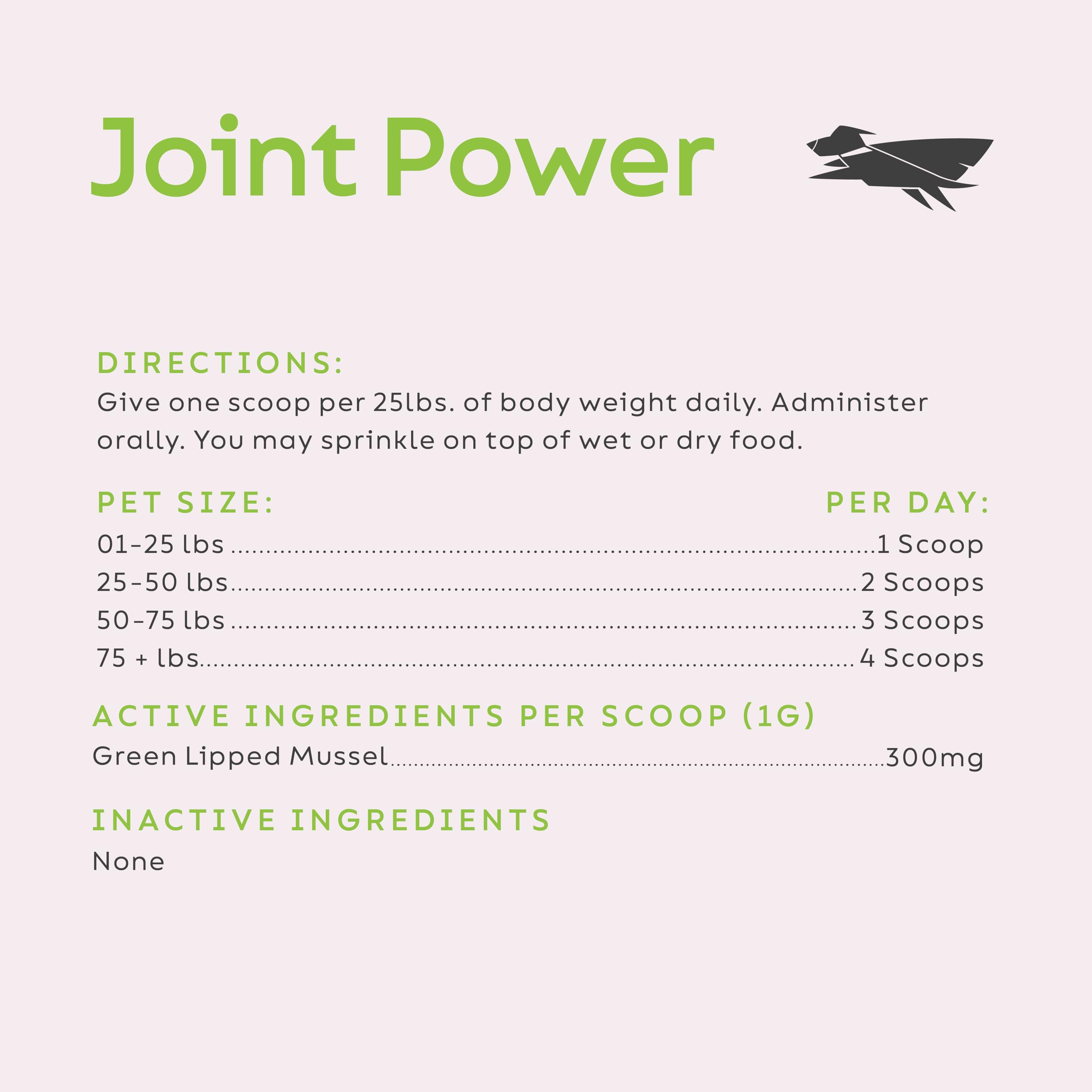 Dog on a walk with Joint Power supporting mobility