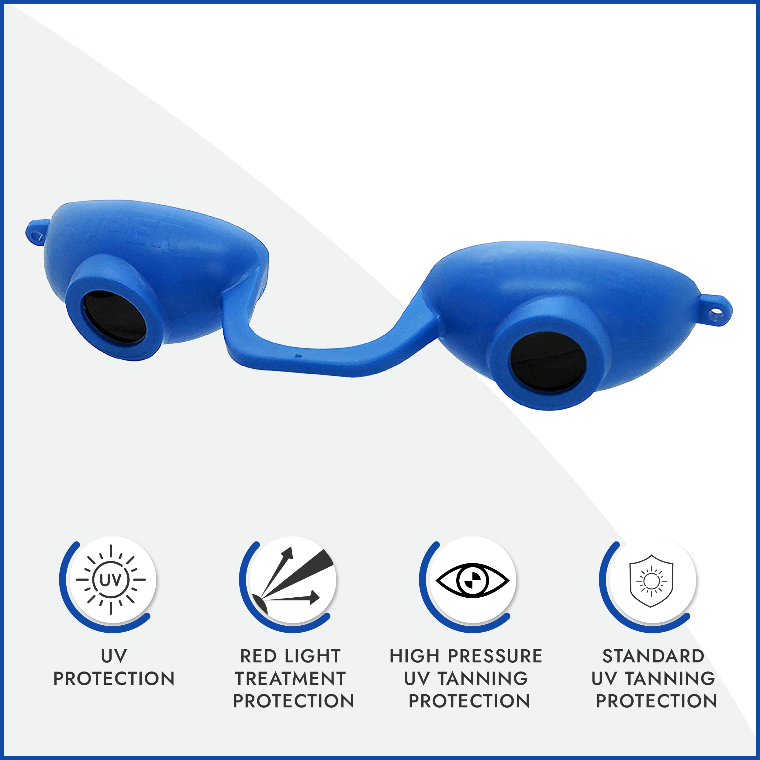 Super Sunnies Evo tanning bed goggles blue for indoor booths and salons
