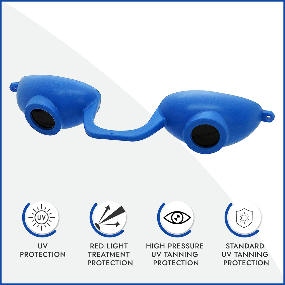 Super Sunnies Evo tanning bed goggles blue for indoor booths and salons