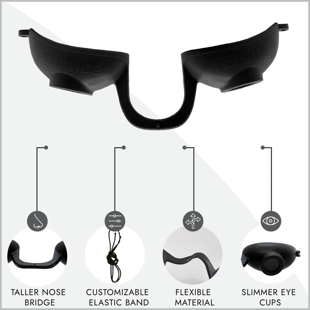 Super Sunnies indoor tanning glasses protect eyes during UV exposure.