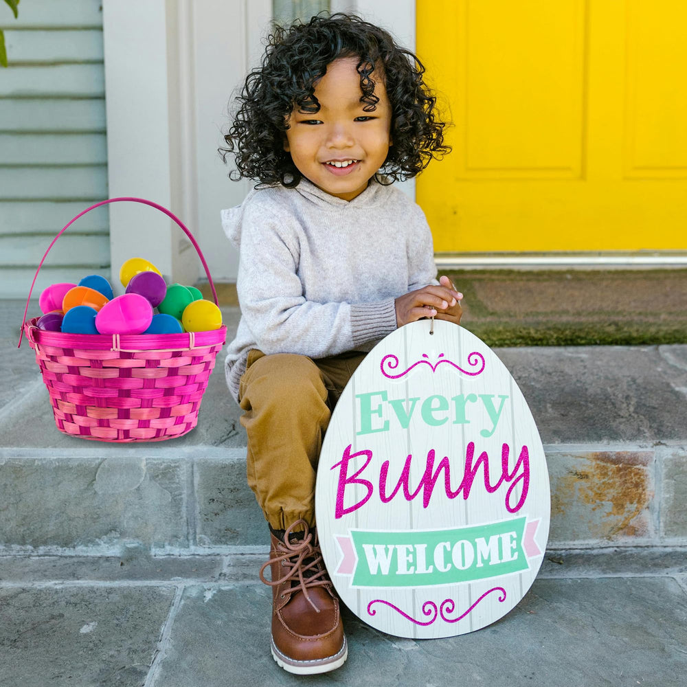 Super Z Outlet fillable Easter egg with hinge, open latch for easy access during hunts.