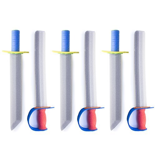 Super Z Outlet 16-inch foam prince sword, blue blade with yellow handle, perfect for pretend-play parties.
