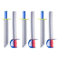 Super Z Outlet 16-inch foam prince sword, blue blade with yellow handle, perfect for pretend-play parties.