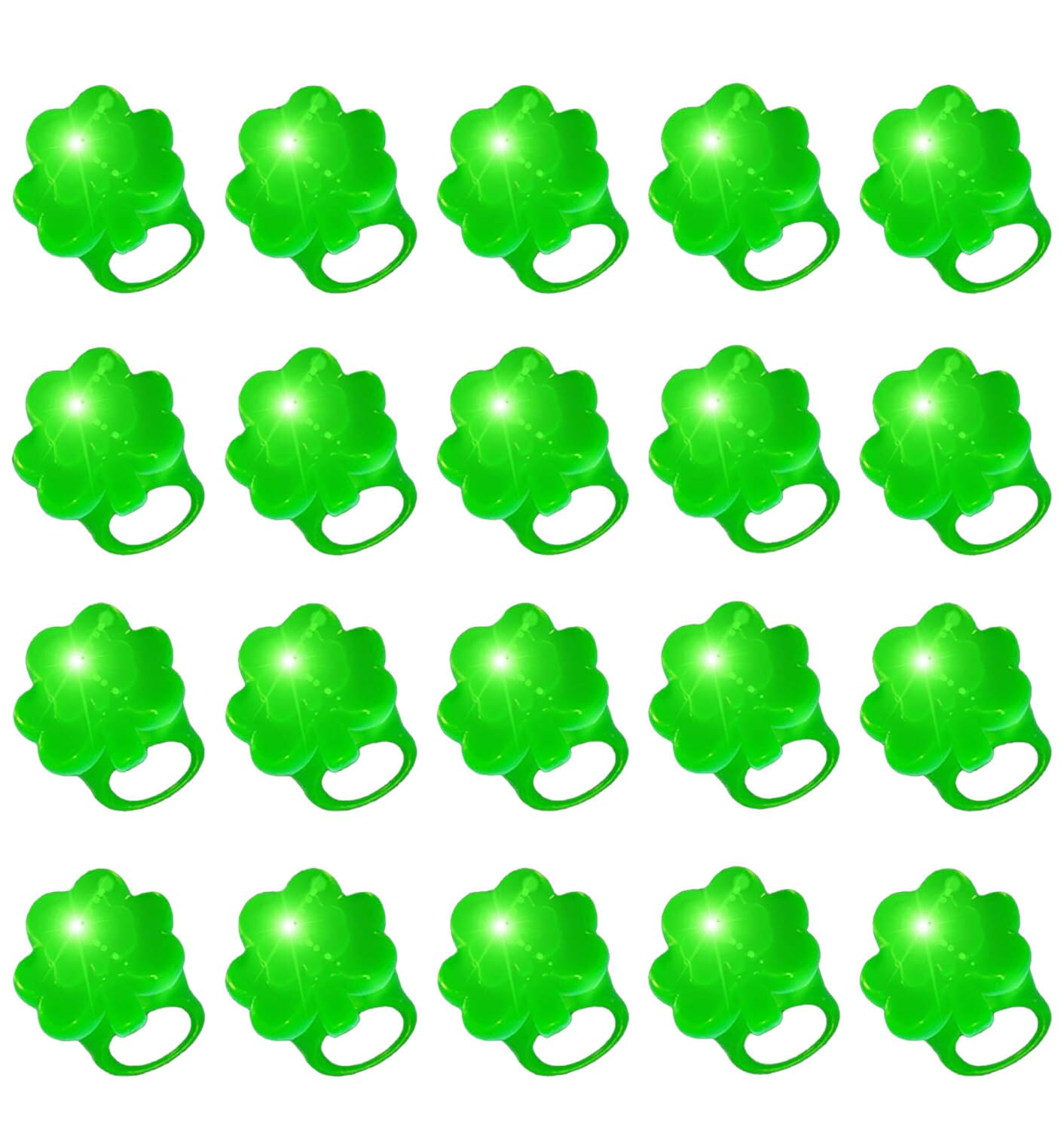 Super Z Outlet four-leaf clover LED ring glows bright for festive St. Patrick's Day fun